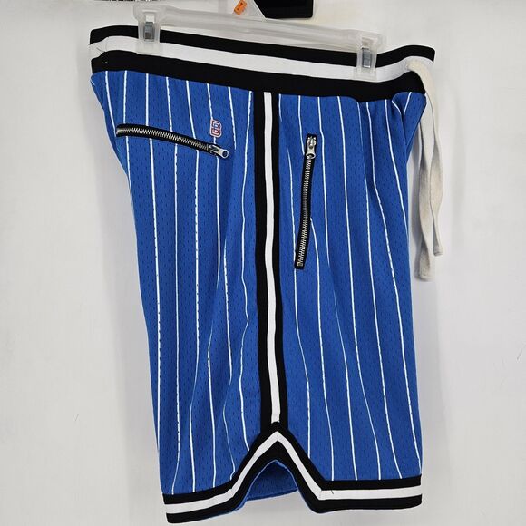Bascom Projects‎ Shorts Mens Large 1993 XXV Basketball White Blue Pin Stripe - Picture 10 of 13